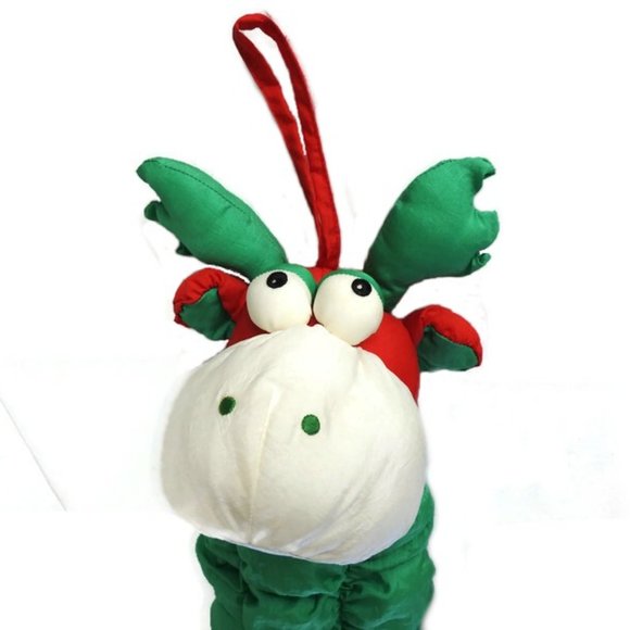 Green 3 D Padded Deer Christmas Stocking - Picture 8 of 8